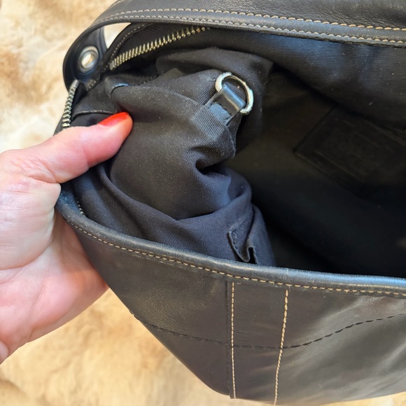 Coach Classic Black Leather Hobo Bag with Tassel - Picture 10 of 12